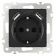 Розетка с заземлением и со шторкой и 2хUSB, без рамки Arte Milano am-206 206.47-1.black