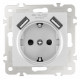 Розетка с заземлением и со шторкой и 2хUSB, без рамки Arte Milano am-206 206.47-1.silver