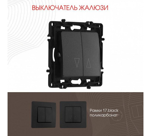 Выключатель для жалюзи без рамки Arte Milano 217 217.38-2.black