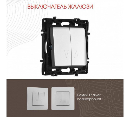 Выключатель для жалюзи без рамки Arte Milano 217 217.38-2.silver