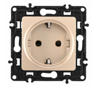 Розетка с заземлением и со шторкой, без рамки Arte Milano am-217 217.40-1.shampan