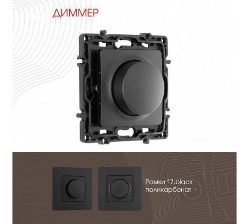Диммер без рамки Arte Milano 217 217.48-1.black