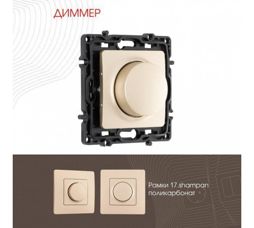 Диммер без рамки Arte Milano 217 217.48-1.shampan