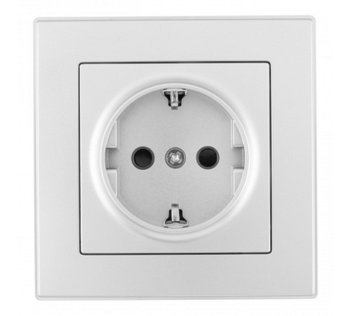 Розетка с заземлением и со шторкой Arte Milano SET06-1 SET06-1-40-1 silver