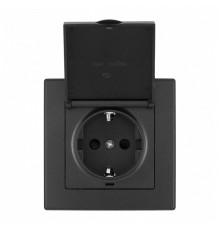 Розетка с заземлением и шторкой, с крышкой Arte Milano SET06-1 SET06-1-41-1 black