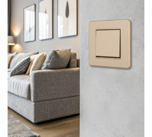 Выключатель одноклавишный Arte Milano SET16-1 SET16-1-30-1 shampan