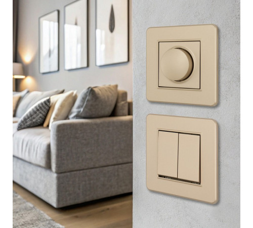 Выключатель двухклавишный Arte Milano SET16-1 SET16-1-30-2 shampan