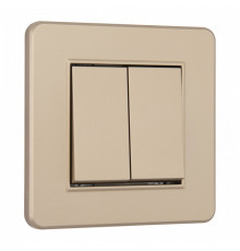 Выключатель двухклавишный Arte Milano SET16-1 SET16-1-30-2 shampan
