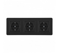Розетка с заземлением и со шторкой Arte Milano SET16-3 SET16-3-40-1x3 black