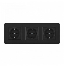 Розетка с заземлением и со шторкой Arte Milano SET16-3 SET16-3-40-1x3 black