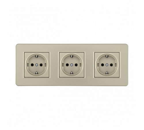 Розетка с заземлением и со шторкой Arte Milano SET16-3 SET16-3-40-1x3 shampan