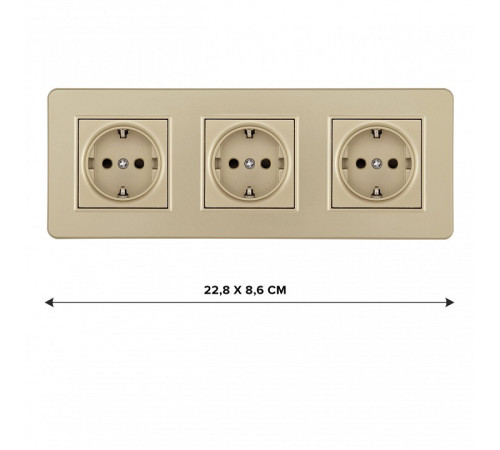 Розетка с заземлением и со шторкой Arte Milano SET16-3 SET16-3-40-1x3 shampan