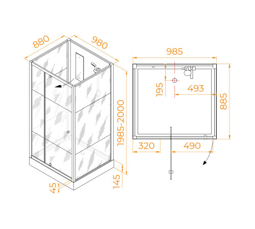 Душевая кабина RGW Andaman AN-207 90х100 см 411320790-95