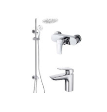 Набор смесителей 3 в 1 Aquanet Vega (AQ1010CR+AQ1060CR+AQ2046CR) хром AQ1036CR