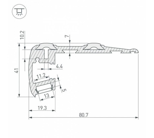 Профиль для ступеней Arlight STEP-2000 BLACK 018507