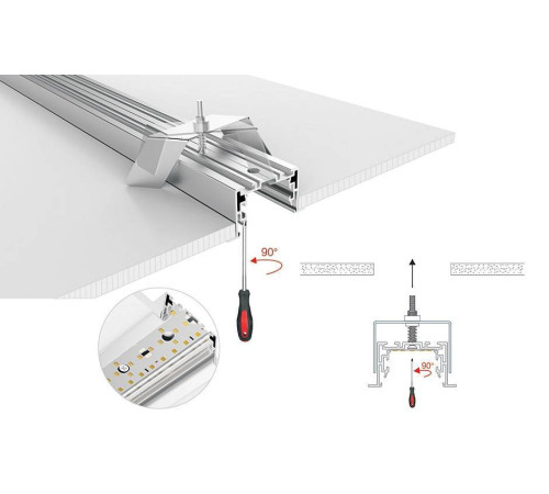 Профиль Arlight S2-LINIA69-F-2500 ANOD+OPAL 021177