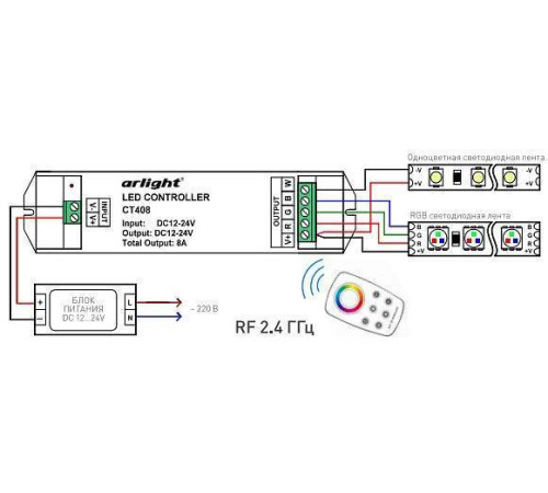 Контроллер-регулятор цвета RGBW Arlight 021606
