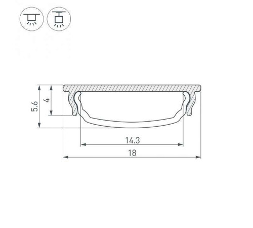Профиль Arlight ARH-BENT-W18-2000 ANOD 023087