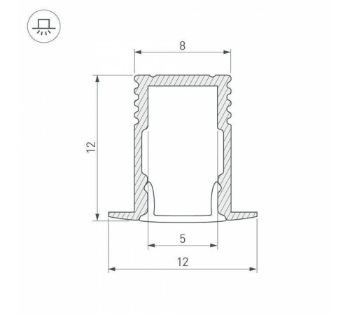 Профиль Arlight SL-MINI-8-H12-F12-2000 ANOD 023715