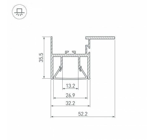 Профиль встраиваемый Arlight Foled-Ceil-Side 23864