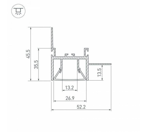 Профиль встраиваемый Arlight Foled-Wall 23865