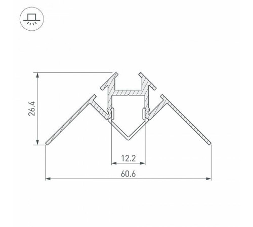 Профиль Arlight ARH-DECORE-S12-INT-2000 ANOD внутренний 023868