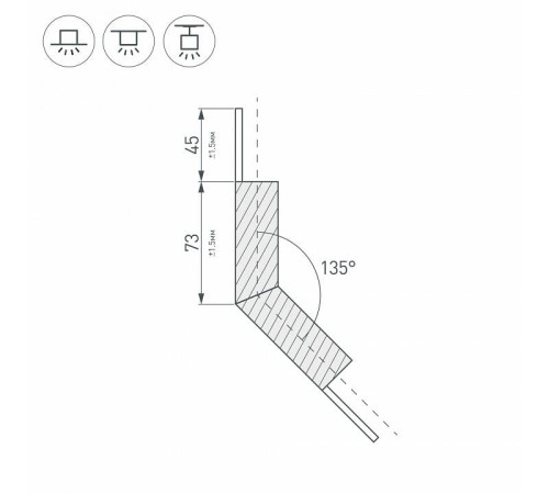 Соединитель угловой L-образный накладной Arlight KLUS 026137