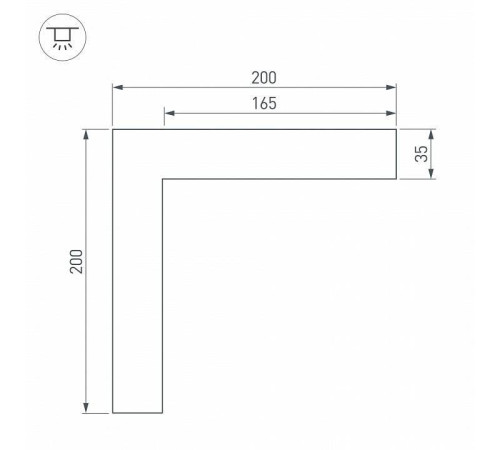 Соединитель угловой L-образный накладной Arlight S-LUX 030114