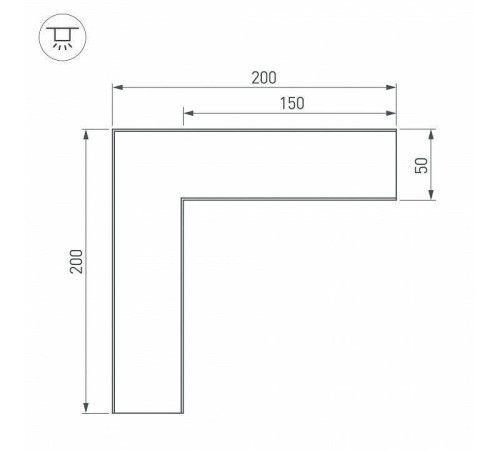 Соединитель угловой L-образный накладной Arlight S-LUX 030116