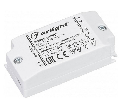 Блок питания Arlight ARV-SN24008-B 24V 8W 033274