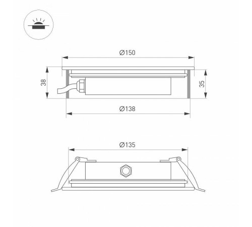 Встраиваемый в дорогу светильник Arlight ART-GROUND-SLIM 038166