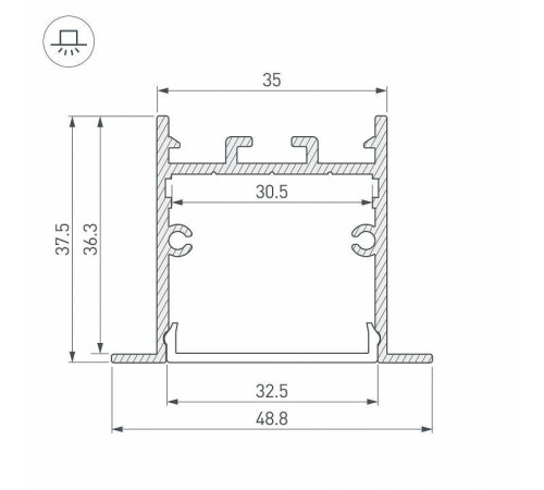 Профиль встраиваемый Arlight SL-LINIA 039389