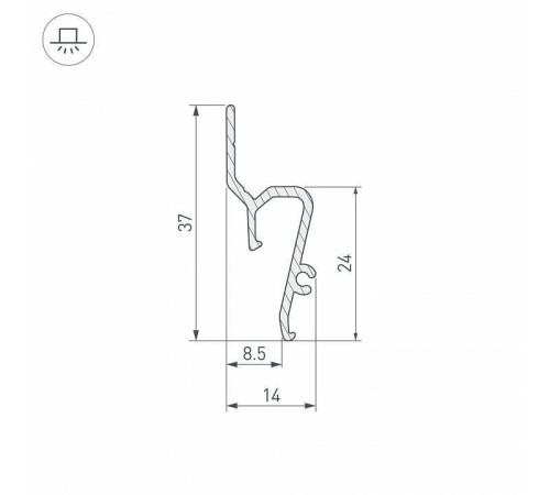 Профиль для установки натяжных потолков Arlight STRETCH 041160