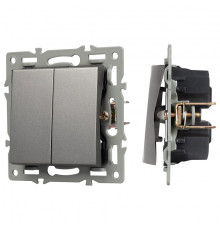 Выключатель двухклавишный без рамки Arlight SWT 043726