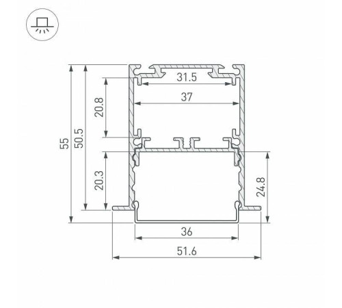 Профиль встраиваемый Arlight SL-LINIA 044685