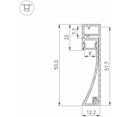 Профиль для плинтусов Arlight ARH-PLINTUS 046388