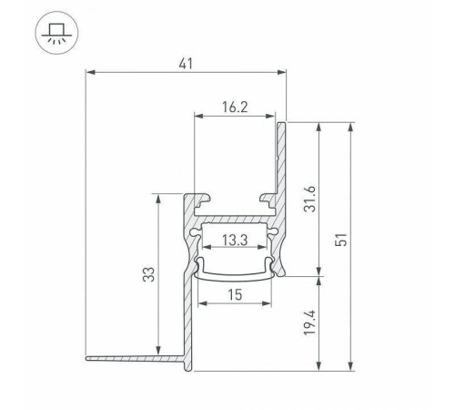 Профиль для контурной подсветки натяжного потолка Arlight СEIL 047183
