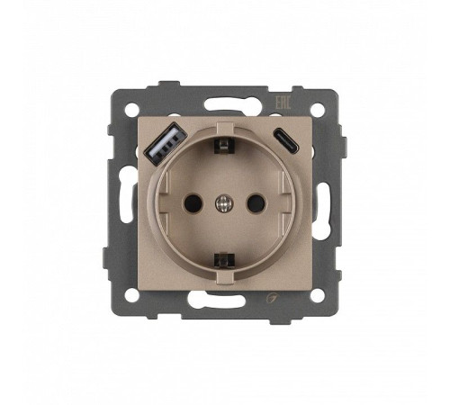 Розетка с заземлением и 2хUSB type A и C, без рамки Arlight SCT 049832