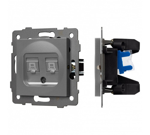 Розетка двойная RJ-12 и Ethernet RJ-45, без рамки Arlight SCT 049851