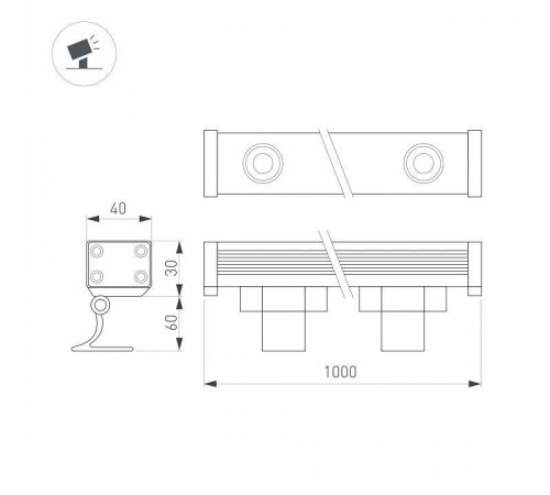 Настенно-потолочный прожектор Arlight AR-LINE-1000-24W 051750