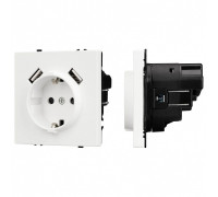 Розетка с заземлением и 2хUSB type A, без рамки Arlight SCT 054288