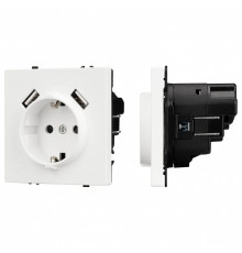 Розетка с заземлением и 2хUSB type A, без рамки Arlight SCT 054288