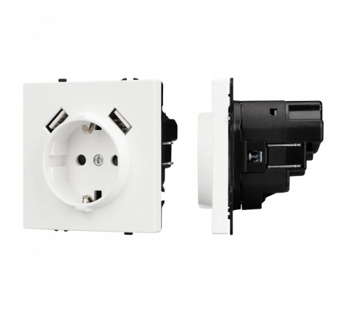 Розетка с заземлением и 2хUSB type A, без рамки Arlight SCT 054288