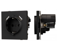 Розетка с заземлением и 2хUSB type A, без рамки Arlight SCT-TENDO 054603