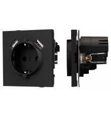 Розетка с заземлением и 2хUSB type A, без рамки Arlight SCT-TENDO 054603