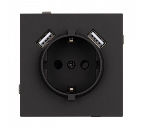 Розетка с заземлением и 2хUSB type A, без рамки Arlight SCT-TENDO 054603