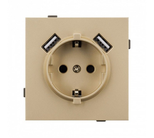 Розетка с заземлением и 2хUSB type A, без рамки Arlight SCT-TENDO 054604