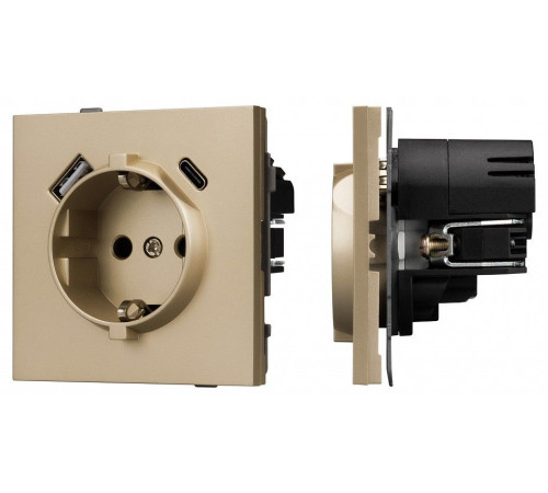 Розетка 2хUSB type A и C без рамки Arlight SCT-TENDO 054608