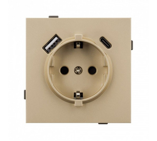 Розетка 2хUSB type A и C без рамки Arlight SCT-TENDO 054608