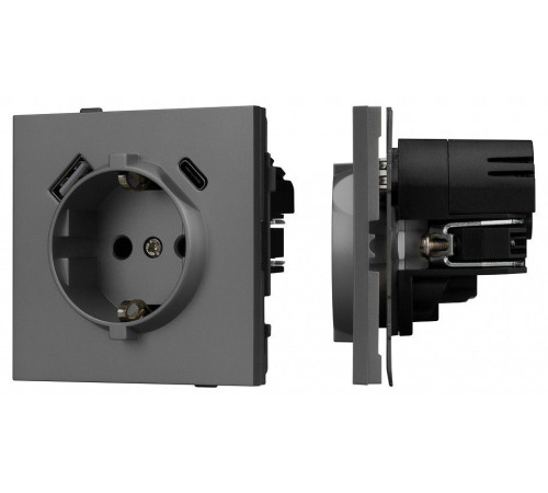 Розетка 2хUSB type A и C без рамки Arlight SCT-TENDO 054609